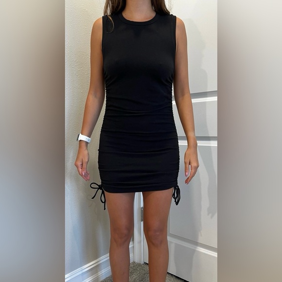 Calvin Klein Jeans Black Ruched Mini Dress - Picture 1 of 2